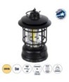 GloboStar® 85692 Αυτόνομο Επαναφορτιζόμενο Φανάρι Camping LED 5W USB 2.0 με Επαναφορτιζόμενη Μπαταρία 1 x 18650 2000mAh Li-ion - IP20 - Dimmable - Μαύρο με Διάφανο Γυαλί - Θερμό Λευκό 3000K Φ12 x Υ17cm